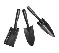 INOOMP Ensemble de 3 Pelles Multi-usages en Acier au Manganèse Noir avec Poignée Ergonomique et Échelle de Mesure, Outil Portable pour Plantation de Cactus et Pots de Fleurs en Extérieur