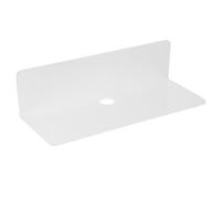 INOOMP Étagère Flottante Murale en Acrylique Blanc L Forme sans Perçage pour Cosmétiques et Trophées Légère Style Ferme Moderne pour Chambre ou Salle de Bain