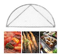 INOOMP Filet de Barbecue Semi-Circulaire Détachable en Acier Inoxydable | Format Portable, Finition Argenté, Accessoire Solide pour Cuisson Extérieure