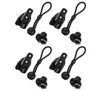 INOOMP Kit de Fixation Élastique pour Store Enrouleur Noir, Plastique | Blocage Coupe-vent avec Bouchon et Base, Installation Facile, pour Toile D'ombrage, Jardin et Patio