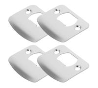 INOOMP Kit de Renforcement de Porte 4pcs en Acier Inoxydable Argenté, Plaque de Gâche du Pêne Dormant Antirouille pour Amélioration Sécurité des Portes en Bois