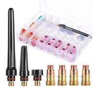 INOOMP Kit de Soudage Tig Collets en Acier Inoxydable et Coupelles en Plastique pour Projet de Soudage, Accessoires Polyvalents Boîtier Portable