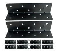INOOMP Lot de 10 équerres de Renfort d'angle pour Meubles : équerre en L à 90° - Connecteur métallique en Forme de L pour renforcer Les tiroirs et Les Cadres de lit, Installation Facile,