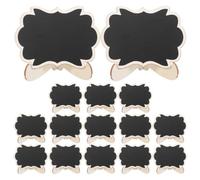 INOOMP Lot de 15 étiquettes ardoise avec chevalet, mini-panneaux ardoise, tableau noir en bois pour numéros de table, signalétique culinaire, marque-places pour mariages ou événements
