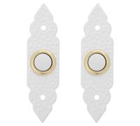 INOOMP Lot de 2 boutons de sonnette filaires vintage, 10 x 2,5 cm, fixation | Plaque de bouton-poussoir de sonnette longue, panneau d'interrupteur en métal rétro pour sonnette filaire, résistante