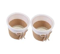 INOOMP Lot de 2 Cache Pot en Osier en Ficelle de Papier, Jardinière Décorative pour Grandes Plantes Vertes et Fleurs, Déco Maison et Hôtel