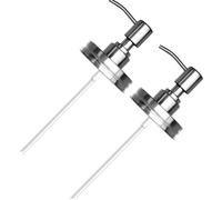 INOOMP Lot de 2 Couvercles Distributeurs de Savonnette en Acier Inoxydable Anti-rouille, Pompe Élégante pour Salle de Bain, Compatible Mason Jar 70