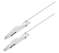 INOOMP Lot de 2 Verrous Encastrés pour Porte Coupe-feu en Inox 304 8 | Pêne de Porte Dissimulé, Format 8 Pouces, Modèle à Bout Rond 024, pour Vantail d'entrée, Montage pour Menuiserie