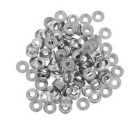 INOOMP Lot de 200 rondelles de finition - Rondelles fraisées n° 6 en acier inoxydable pour vis, finition argentée, quincaillerie métallique pour l'électronique, la mécanique et le bricolage.