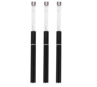 INOOMP Lot de 3 Pinceaux pour Nail Art Stylos à Dessin à Motifs, Manches en Acrylique Noir, Fourniture Professionnelle pour Manucure, Pinceaux Fins et Éventail pour Décoration D’ongles,