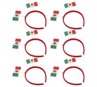 INOOMP Lot de 6 Bandeaux de Supporter Mexicain pour Cheveux, Accessoire Festif Léger et Confortable aux Couleurs du Drapeau Mexicain, pour Jour de Match, Fête du Nouvel An et Événements