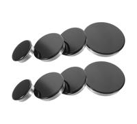 INOOMP Lot de 8 couvercles de brûleurs pour cuisinière à gaz, chapeau et tête de brûleur, distributeur de flamme en alliage d'aluminium et de fer, pièces de rechange plates et brillantes pour