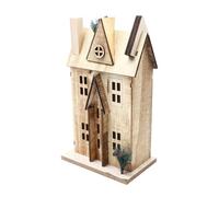 INOOMP Maison en Bois Lumineuse Style Nordique avec LED pour Décoration de Noël, Petite Maison Marron Créative pour Intérieur et Centre Commercial