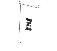 INOOMP Mât De Jardin Support De Mât De Drapeau Renforcé Porte-bannière De Jardin Porte-Drapeau De Jardin Robuste Piquet De Drapeau De Cour Poteau De Drapeau De Jardin Fer Forgé Noir