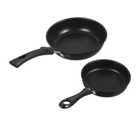 INOOMP Mini Poêles à Omelette Antiadhésives 12 Cm et 16 Cm en Fonte Lot de 2 Compatibles Cuisinière à Gaz et Induction, pour Œufs Plat, Crêpes et Petit-déjeuner Maison