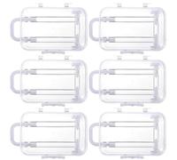 Inoomp Mini Valise BoîTes À DragéEs Lot De 6 Blanches 7.60X5.10X3.80cm | MatièRe Ps, Couleur Blanche, Lot De 6, Pour Bonbons Et Petits Cadeaux, Pour Mariage Et FêTe À ThèMe Voyage