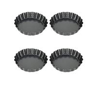 INOOMP Moules à Tarte Ronds et Conductivité Thermique Antiadhésifs Lot de 4 en Acier au Carbone avec Fond Amovible, Résistance aux Rayures pour Occasions Spéciales