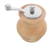 INOOMP Moulin à Poivre Manuel en Bois Beige avec Manivelle Portable en Métal, Design Naturel Rustique Cuisson Barbecue en Extérieur