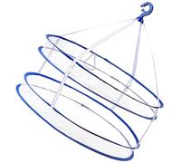 INOOMP Panier à Linge Anti-Vent Pliable Double Couche en Tissu Mesh et Fil d'acier et Séchoir à Panier en Maille Couleur Aléatoire pour Chaussettes et Pulls, Usage