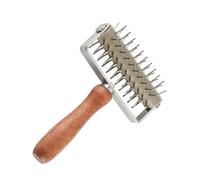 INOOMP Perforatrice à Pizza en Acier Inoxydable Manche en Bois, Rouleau à Pâte à Pizza pour Éviter Cloques, Outil de Cuisson Sain et Propre