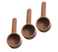 INOOMP Petites Cuillères à Café Design Classique 8g en Bois Marron Lot de 3 avec Manche Court pour Thé, Poudre et Usage la Cuisine la Maison