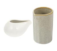 INOOMP Pichet à Lait en Céramique Style Japonerie 2 Pièces 100ml et 200ml Design Polyvalent pour Maison et Café Maintien Propre et Élégant