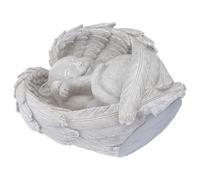 INOOMP Pierre Tombale de Chat en Résine Statue d'ange Réaliste et Ailes, Décoration Commémorative pour Animaux de Compagnie, pour Jardin Extérieur ou Pelouse