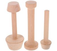 INOOMP Pilonneuse à Coquille en Bois 3pcs à Double Face Non Adhérente pour Moules à Tartelettes aux Œufs, Outil et Polyvalent pour Pâtisserie DIY
