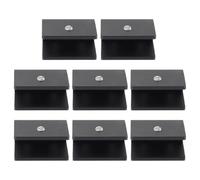 INOOMP Pince à Verre Noire 8 Pièces pour Support D'étagère Flottante en Aluminium Spatial Silicone, Fixation Solide pour Tablettes en Verre Salle de Bain et Cave à Vin