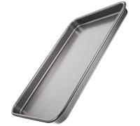 INOOMP Plaque de Cuisson en Acier Carbone Antiadhésive 34,8x24,8x2,5 Cm pour Pizza et Gâteaux, Facile à Ranger, pour Préparer Desserts et Sandwichs