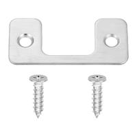 INOOMP Plaque de Verrouillage de Porte en Fer Argenté Compatibilité, Protection Renforcée du Loquet pour Portes Résidentielles et Commerciales