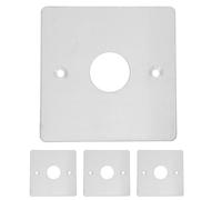 INOOMP Plaques Murales en Inox Argenté 1 Gang 8,6x8,6cm, Protection la Poussière et Débris, Lot de 4 pour Nouvelles Constructions et Rénovations Rapides