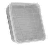 INOOMP Plat à Rôtir Rectangulaire avec Panier à Griller et Couvercle en Acier Inoxydable Design Gain de Place, Facile à Nettoyer pour Cuisson et Barbecue