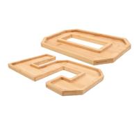 INOOMP Plateau Alimentaire en Bois de Chiffre 50, Grosse Taille, Lot de 2 Set de Pièces, Plateau à Goûter Multifonction pour Apéritif, Fruits et Desserts, Décoration Anniversaire