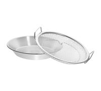 INOOMP Plateau Égouttoir en Acier Inoxydable Argenté pour Friture Séparateur de Graisse, 2 Pièces, pour Snacks et Chocolats Maison Fête