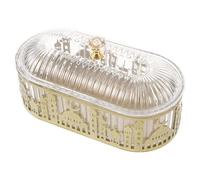 INOOMP Plateau en Fer Grosse Capacité de Rangement de Style Moyen-Oriental avec Couvercle Design Multicouche Compact Ramadan pour Usage la Cuisine et Décoration