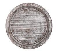 INOOMP Plateau porte-bougie en bois, bol rond vieilli de 28 cm (11 pouces) pour la décoration | Décoration rustique et champêtre pour table basse, salade, pain, fruits, maison