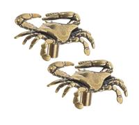 INOOMP Poignées de Tiroir en Laiton 2 Pcs Forme Crabe Boutons Décoratifs Thème Plage pour Commode et Placard, Style Océan avec Installation Simple, Décor de Chambre Côtière