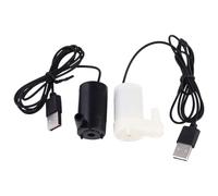 INOOMP Pompe à Eau Submersible Facile à Nettoyer USB 5v Mini 2pcs avec Câble 1m, Faible Consommation en Pvc Noir pour Aquarium et Fontaine Intérieure