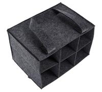 INOOMP Porte-Bouteilles de Vin en Feutre Gris, Transport, Pliable | Séparateurs Multi-cellules, Réutilisable, Résistant à L’usure, pour Voyage, Camping et Pique-niques