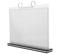 INOOMP Porte-menu de table transparent - Présentoir horizontal en acrylique multipages pour carte des boissons, présentoir publicitaire pour restaurant, format A4, 6 pochettes pour pages