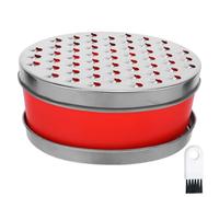 INOOMP Râpe à fromage avec récipient, râpe ovale en acier inoxydable | Coupe-légumes avec base de rangement, râpe manuelle, zesteur de gingembre fin, outil de cuisine pour piler l'ail
