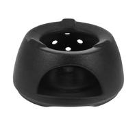 INOOMP Réchaud à Théière en Céramique Noire Bougeoir Intégré pour Chauffage et Infusion, pour Bureau ou Hôtel, Support Pratique pour Réchauffer Le Thé
