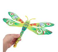 INOOMP Sculpture Murale Libellule en Fer Vert Décorative Élégante pour Jardin Extérieur, Décoration Murale Suspendue pour Terrasse et Espace Extérieur