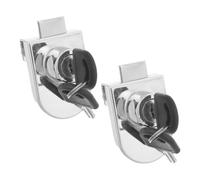INOOMP Serrure de Porte Vitrine en Alliage de Zinc Argenté, 2 Sets pour Armoires à Vin et Vitrines, Installation Facile, Design Polyvalent pour Usage Domestique et Musées