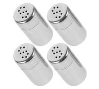 INOOMP Set de 4 Mini Salières et Poivrières en Acier Inoxydable Argenté, Bouteilles à Épices Polyvalentes pour Camping et Pique-niques, Ustensiles Compacts et Pratiques