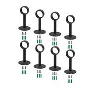 INOOMP Support de Tringle à Rideaux de Plafond Facile à Installer 8 Pièces en Acier Inoxydable Noir pour Tringle Diamètre 25mm, Style Simple, Fixation Solide pour Rideaux