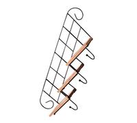 INOOMP Support Mural en Fer Forgé sans Perçage Crochet Suspendu, Étagère Murale Légère et Rustique pour Rangement L'entrée Chambre