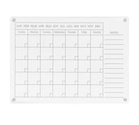 INOOMP Tableau Blanc Effaçable à Sec en Acrylique Magnétique pour Réfrigérateur Calendrier Aimanté, Planificateur Hebdomadaire Transparent pour Bureau et Organisation