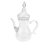 INOOMP Théière Verre Borosilicate Résistante Chaleur avec Poignée Anti-brûlure Tisanière Décorative Pratique pour Infusion de Thé et Fleurs Pot à Thé Transparent pour Bureau et Maison